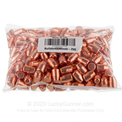 Large image of Cheap 40 S&W (.400) Projectiles For Sale - Mixed Bullets in Stock by Various Manufacturers -  250 Count