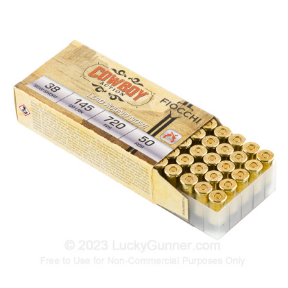 Large image of Cheap 38 S&W Ammo For Sale - 145 Grain LRN Ammunition in Stock by Fiocchi - 50 Rounds