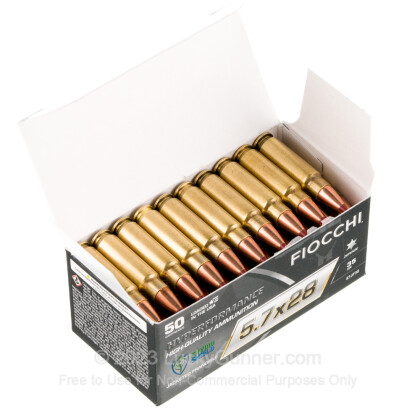 Large image of Premium 5.7x28mm Ammo For Sale - 35 Grain Jacketed Frangible Ammunition in Stock by Fiocchi - 500 Rounds