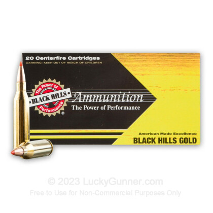 Large image of Premium 243 Ammo For Sale - 95 Grain SST Polymer Tip Ammunition in Stock by Black Hills Gold - 20 Rounds