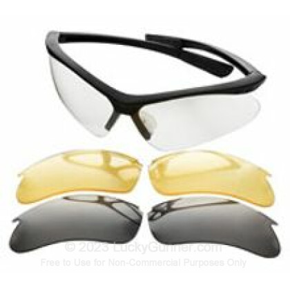Large image of Cheap Champion Interchangeable Lens (Clear/Smoke/Yellow) Shooting Glasses For Sale - 40606 - Champion Glasses in Stock - 1 Pair