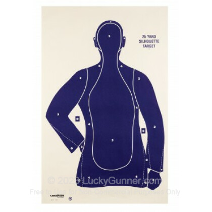 Large image of  Cheap Targets - Champion - Blue B21-E LE Paper Silhouette In Stock - 100 Targets 