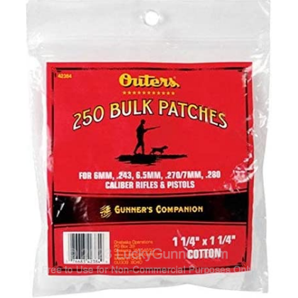 Large image of Bulk Outers Cotton Patches for Sale - .23-.28 Caliber - Outers Cleaning Patches For Sale - 250 Patches