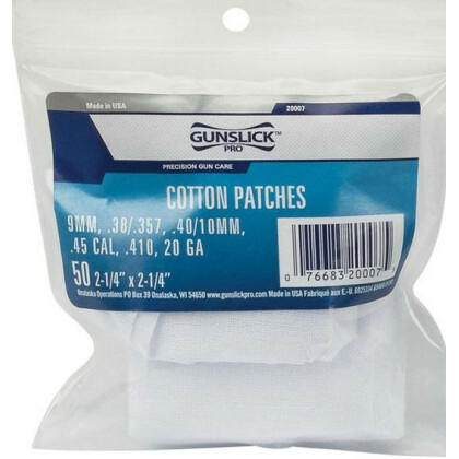 Large image of Gun Slick Cotton Patches for Sale - .38-.45 - Gunslick Pro Cleaning Patches For Sale