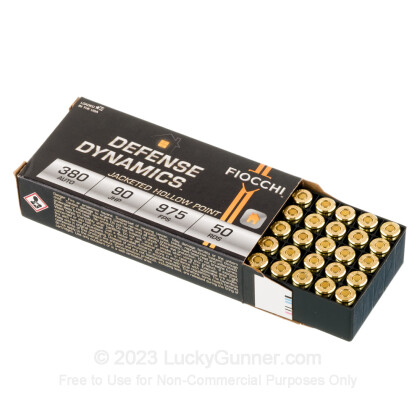 Large image of 380 Auto Ammo In Stock - 90 gr JHP 380 ACP Ammunition by Fiocchi For Sale - 50 Rounds