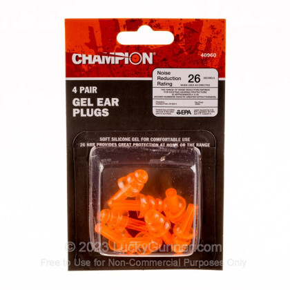 Large image of Champion Silicone Ear Plugs For Sale - 26 NRR - Champion Hearing Protection in Stock