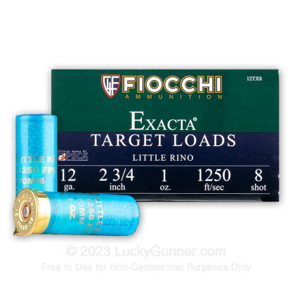 Large image of 12 Gauge Ammo - Fiocchi Little Rino 2-3/4" #8 Shot - 250 Rounds