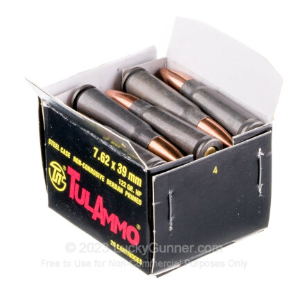 Large image of Bulk 7.62x39 Ammo In Stock - 122 gr HP - 7.62x39 Ammunition by Tula Cartridge Works For Sale - 1000 Rounds