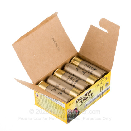Large image of Premium 12 Gauge Ammo For Sale - 3” 1-3/4oz. #4 Shot Ammunition in Stock by Fiocchi Golden Turkey - 10 Rounds