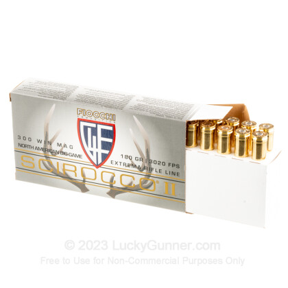Large image of Premium 300 Winchester Magnum Ammo For Sale - 180 Grain 180 Grain Scirocco II PTS Ammunition in Stock by Fiocchi Extrema  - 20 Rounds