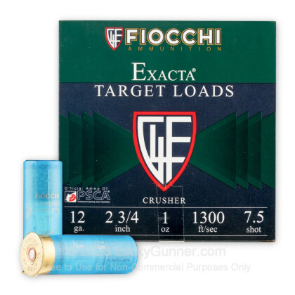 Large image of Cheap 12 Gauge Ammo For Sale - 2-3/4" #7.5 Crusher Ammunition in Stock by Fiocchi - 250 Rounds