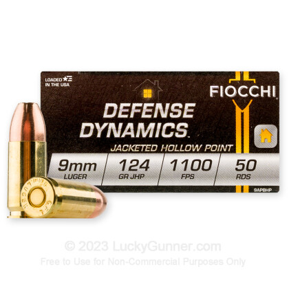 Large image of 9mm Ammo For Sale - 124 gr JHP - Reloadable Fiocchi Ammunition Online