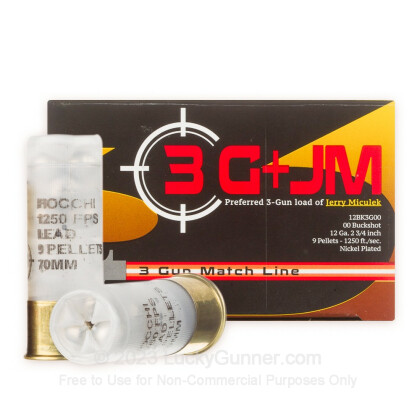 Large image of Bulk 12 Gauge Ammo For Sale - 2 3/4" 00 Buck Ammunition in Stock by Fiocchi 3 Gun - 250 Rounds