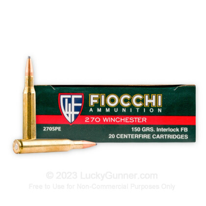 Large image of Cheap 270 Win Ammo For Sale - 150 Grain PSP Ammunition in Stock by Fiocchi - 20 Rounds