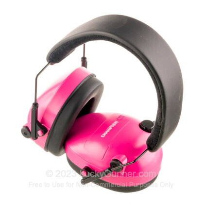 Large image of Champion Pink Electronic Earmuffs For Sale - 25 NRR - Champion Hearing Protection in Stock
