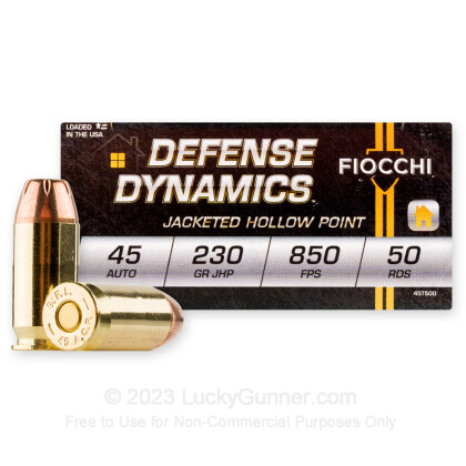 Large image of Bulk 45 ACP Ammo For Sale - 230 Grain JHP Ammunition in Stock by Fiocchi - 500 Rounds