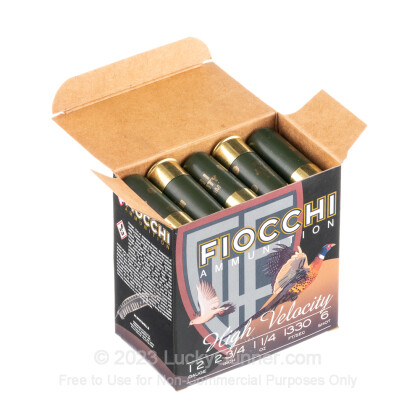 Large image of Bulk 12 Gauge Ammo For Sale - 2 3/4" 1 1/4 oz. #6 Shot Ammunition in Stock by Fiocchi HV - 250 Rounds