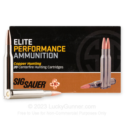 Large image of Premium 270 Ammo For Sale - 130 Grain SCHP Ammunition in Stock by Sig Sauer Elite Hunting Copper - 20 Rounds