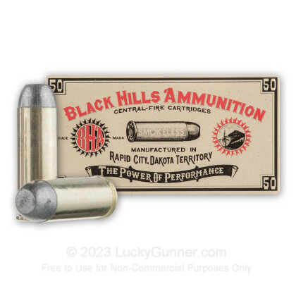 Large image of Cheap 45 Long Colt Ammo For Sale - 250 Grain RNFP Ammunition in Stock by Black Hills - 50 Rounds