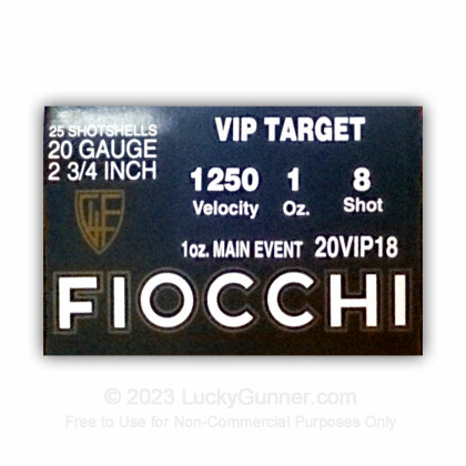 Large image of Cheap 20 ga Shot Shells For Sale - 2-3/4" 1 oz  #8 Shot by by Fiocchi - 25 Rounds