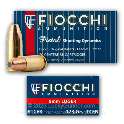 Large image of 9mm Luger Ammo For Sale - 123 gr FMJTC - Fiocchi Ammunition Online