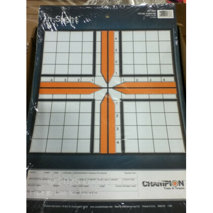 Large image of Champion Targets For Sale - In-Sight 25 Yard Pistol Sight-In Targets - 12 Pack