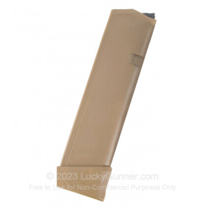 Large image of Factory Glock 9mm G17/19X 19 Round Magazine For Sale - 19 Rounds - Coyote Tan