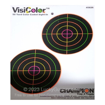 Large image of Cheap Target For Sale - Sight-In Targets in Stock by Champion VisiColor (45826) - 5" Bullseye - 10 Count Pack