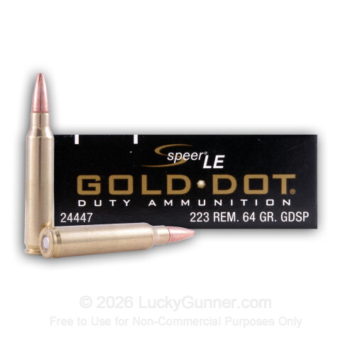 223 Remington - 64 gr Soft Point - Speer Gold Dot - 20 Rounds