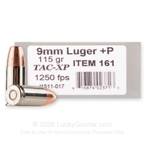 Premium 9mm +P Ammo For Sale - 115 Grain TAC-XP Ammunition in