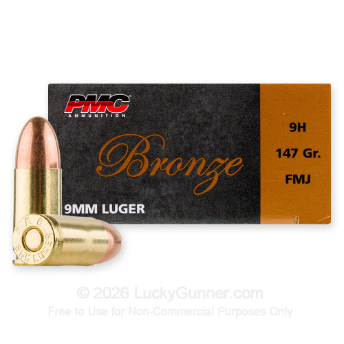 PMC Bronze 9mm Ammo For Sale - 147 Grain FMJ - 1000 Rounds