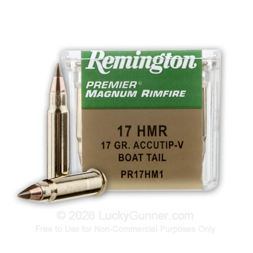 17 HMR Ammo For Sale - 17 gr AccuTip-V - Remington Varmint Ammunition ...
