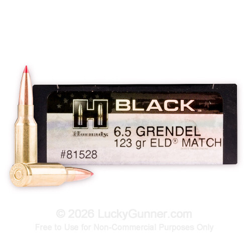 Premium 6.5 Grendel Ammo For Sale - 123 Grain ELD Match Ammunition