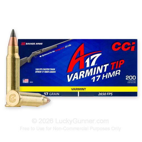 Bulk 17 HMR Ammo For Sale - 17 gr V-Max - Polymer Tipped - CCI ...
