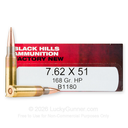 Premium 7.62x51 Ammo For Sale - 168 Grain Match HPBT Ammunition in