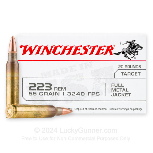 Winchester - USA White Box .223 Rem 55 Grain FMJ Target Ammo - 20 Rounds -  Murdoch's