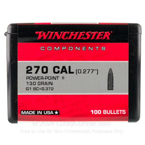 Bulk 270 Win (.277") Bullets for Sale 130 Grain PowerPoint Bullets