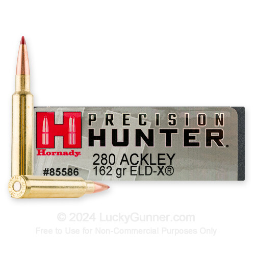 Premium 280 Ackley Improved Ammo For Sale - 162 Grain ELD-X Ammunition ...