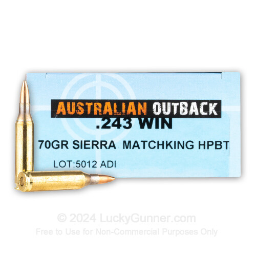 Premium 243 Ammo For Sale 70 Grain HPBT MatchKing Ammunition In Stock premium-243-ammo-for-sale-70-grain-hpbt-matchking-ammunition-in-stock