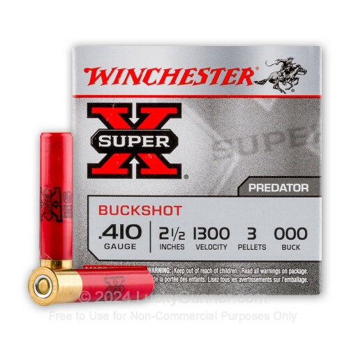 410 Bore Ammo - Winchester Super-X 2-1/2 000 Buck - 250 Rounds