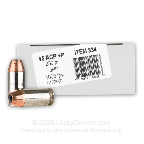 Premium 45 ACP +P Ammo For Sale - 230 Grain JHP Ammunition