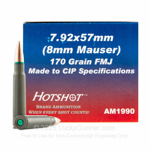 8mm Mauser Ammo For Sale Online At LuckyGunner.com - 170gr FMJ