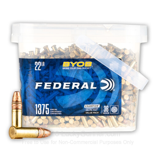 22 LR - 36 Grain CPHP - Federal BYOB - 1375 Rounds in Bucket