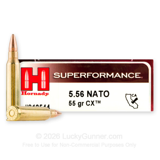 5.56x45 - 55 Grain CX - Hornady Superformance - 20 Rounds