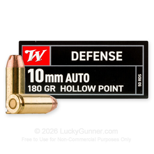 10mm Auto - 180 Grain JHP - Winchester W Defense - 50 Rounds