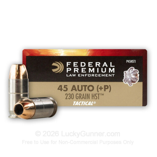45 ACP +P - 230 Grain HST JHP - Federal Premium Law Enforcement - 50 Rounds