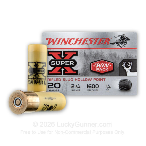 20 Gauge - 2-3/4" 3/4 oz. Rifled Slug - Winchester Super-X - 15 Rounds