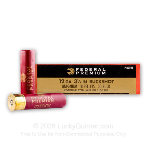 12 Gauge - 3-1/2" #00 Buck - Federal Vital-Shok - 5 Rounds