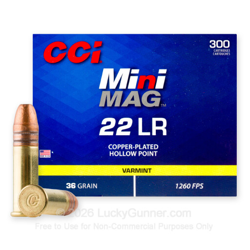 22 LR - 36 Grain CPHP - CCI Mini-Mag - 3000 Rounds