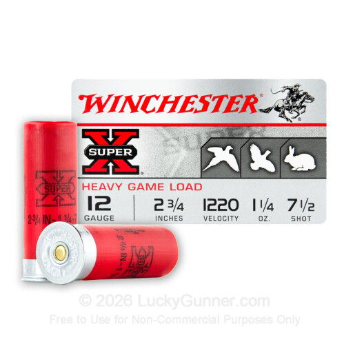 12 Gauge - 2-3/4" 1-1/4 oz. #7.5 Shot - Winchester Super-X - 25 Rounds